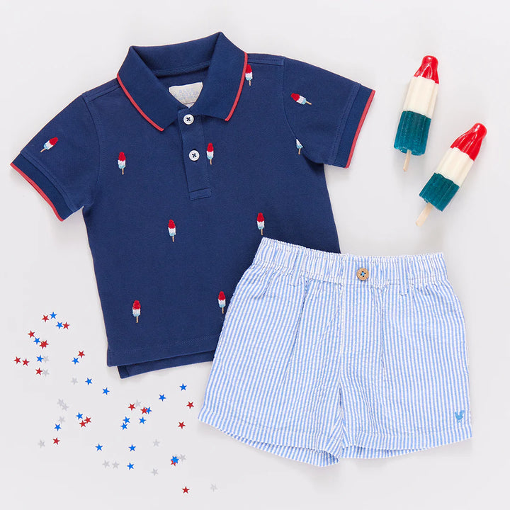 Boys Jackson Short - Blue Seersucker