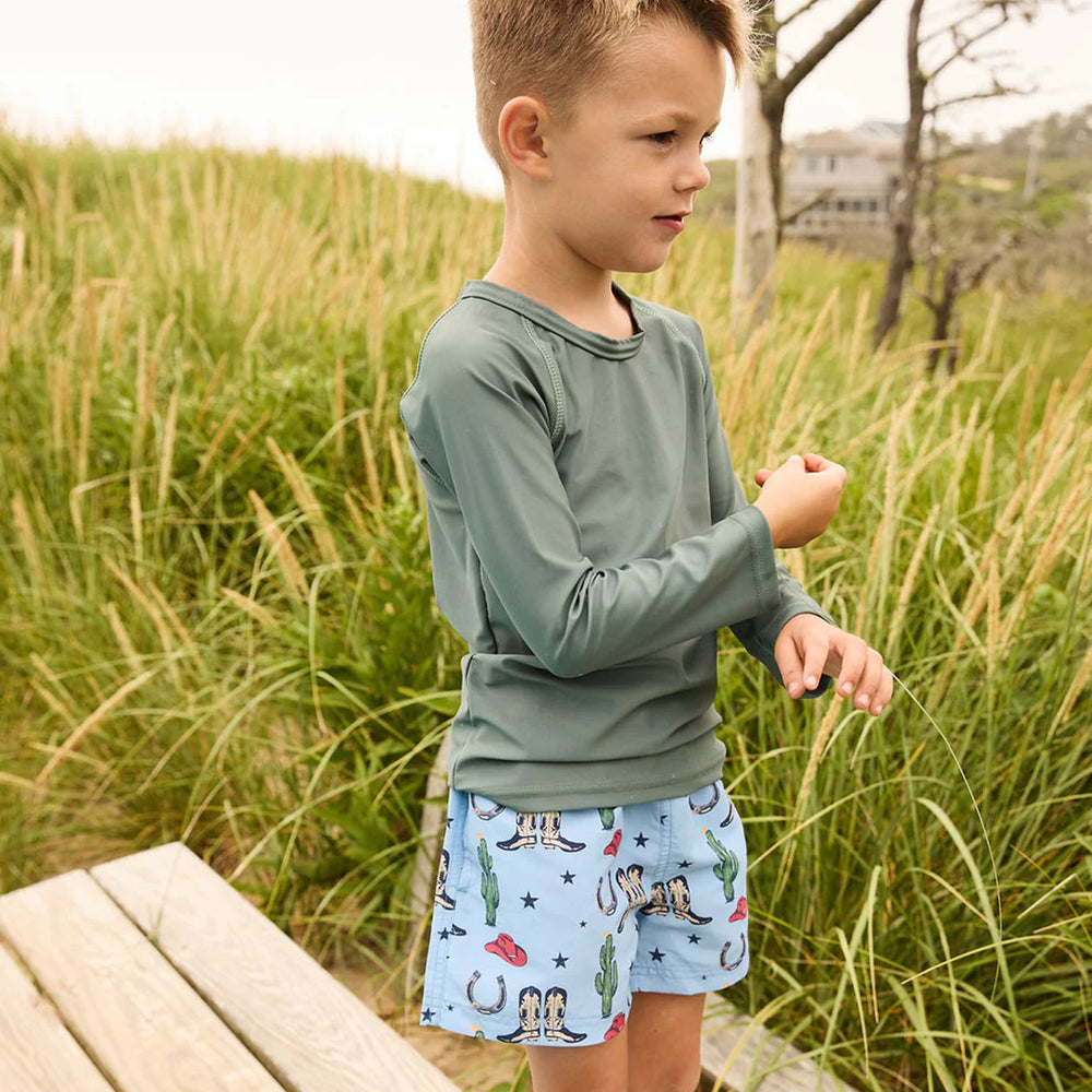 Boys Rash Guard - Leaf Green
