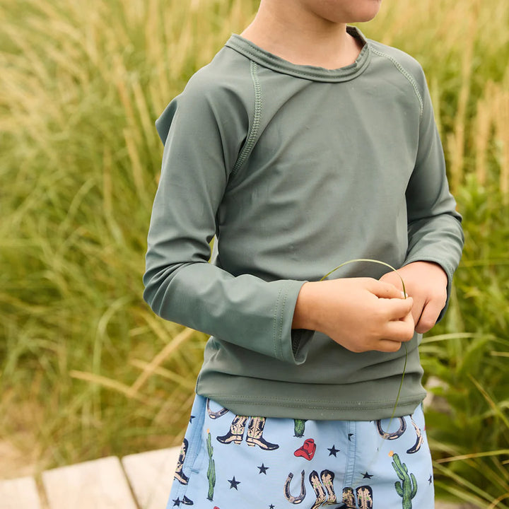Boys Rash Guard - Leaf Green
