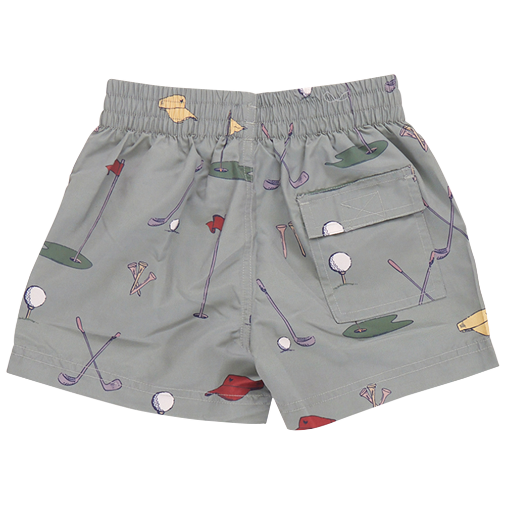 Baby Boys Swim Trunk - Green Golf Tournament