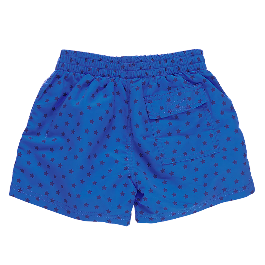 Boys Swim Trunk - Blue Ditsy Stars