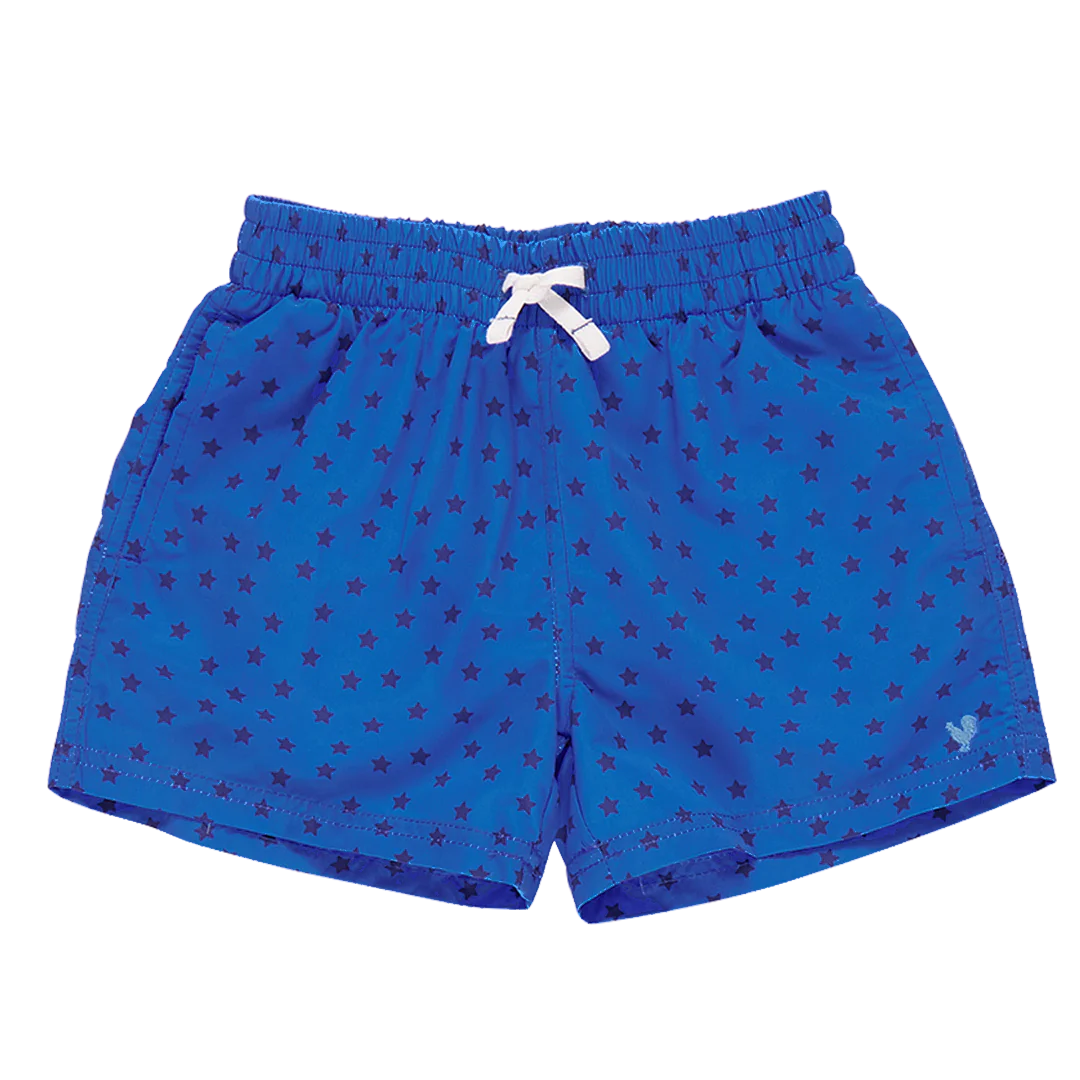 Boys Swim Trunk - Blue Ditsy Stars