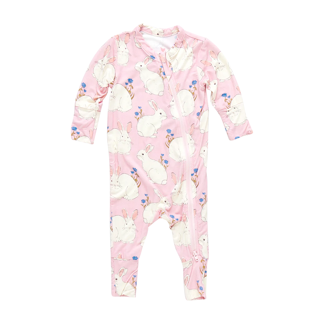 Baby Bamboo Romper - Pink Bunnies