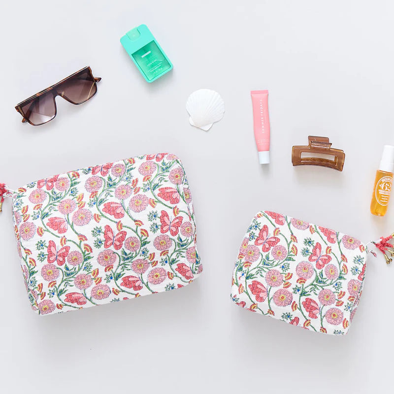Quilted Pouch - Butterfly Vines