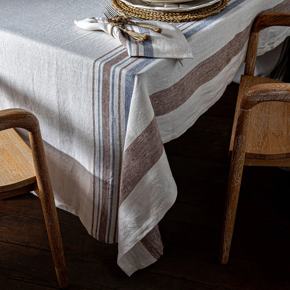 Danish Stripe 60"x 120" Tablecloth - Taupe