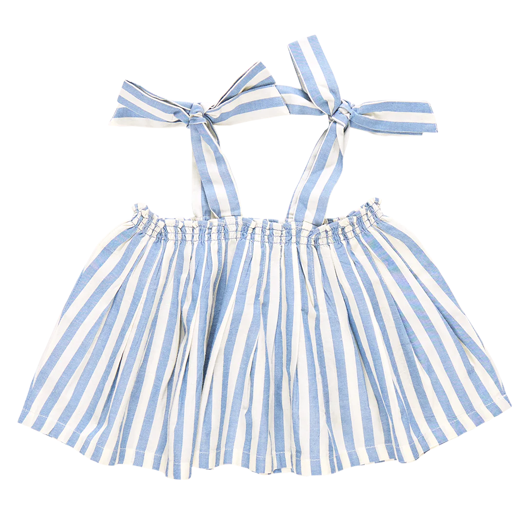 Girls Casey Top - Blue Stripe