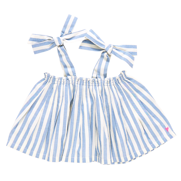 Girls Casey Top - Blue Stripe