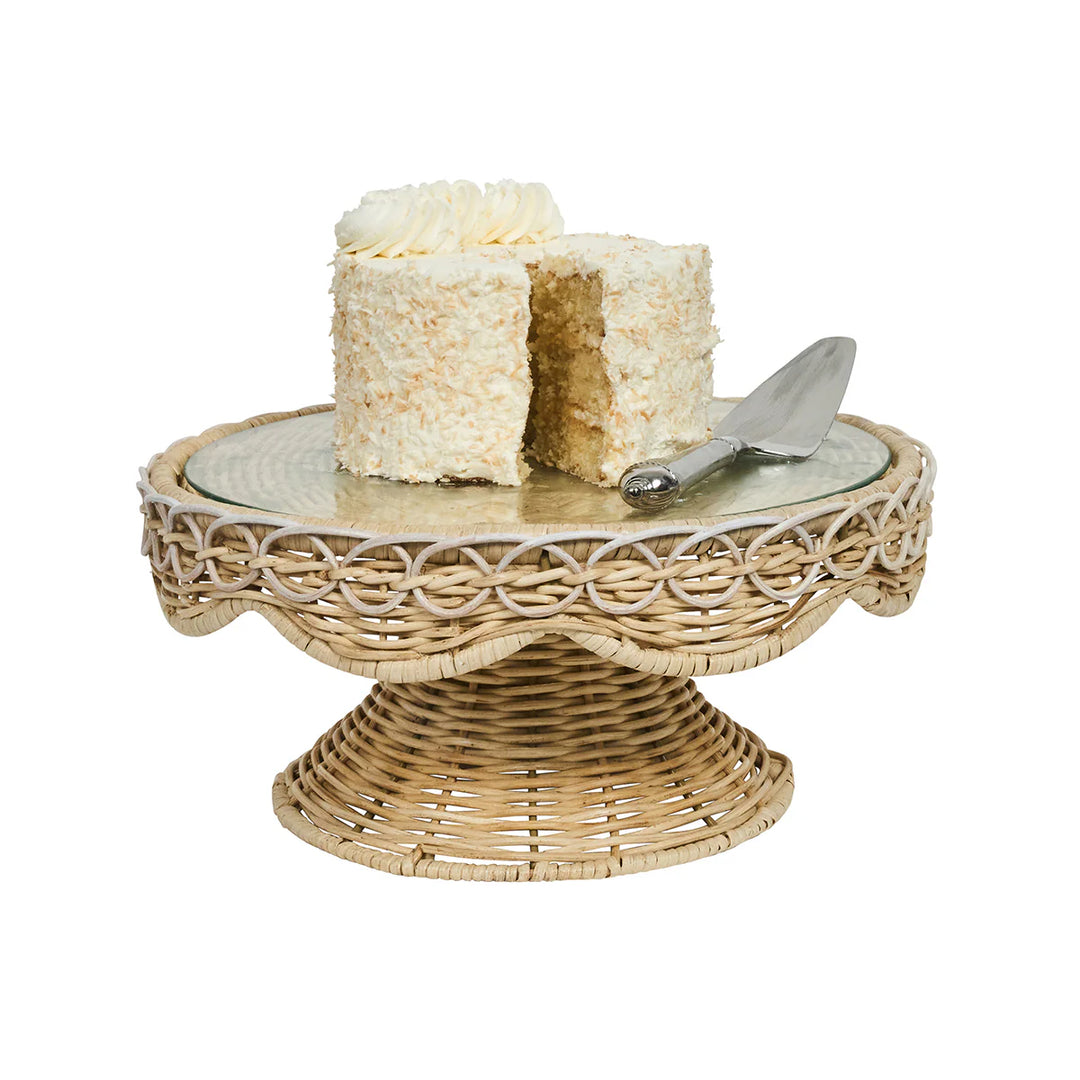 Provence Rattan Cake Stand - Whitewash