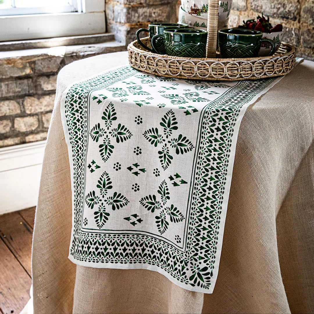Iberian Border 18" x 90" Runner - Evergreen