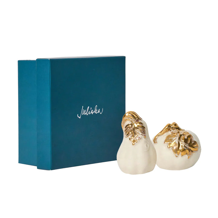 Forest Walk Pumpkin Salt &amp; Pepper Shakers - Gold