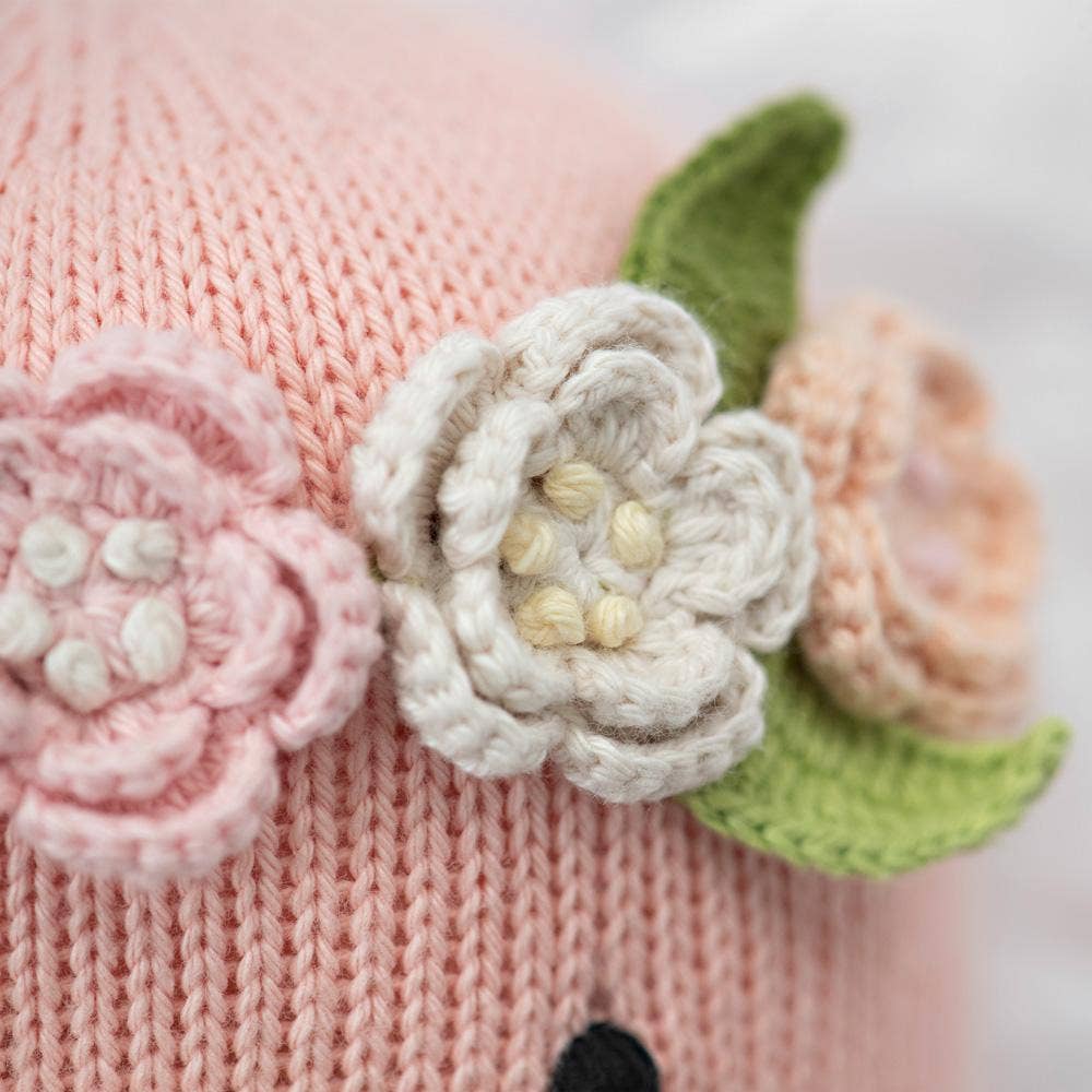 Close up image on the flower crown worn by Cuddle+Kind&