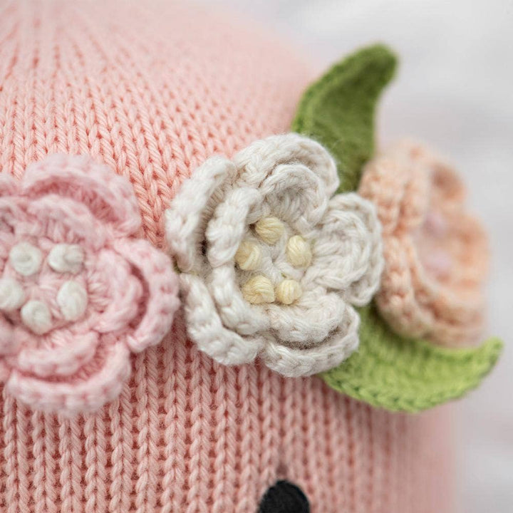 Close up image on the flower crown worn by Cuddle+Kind&