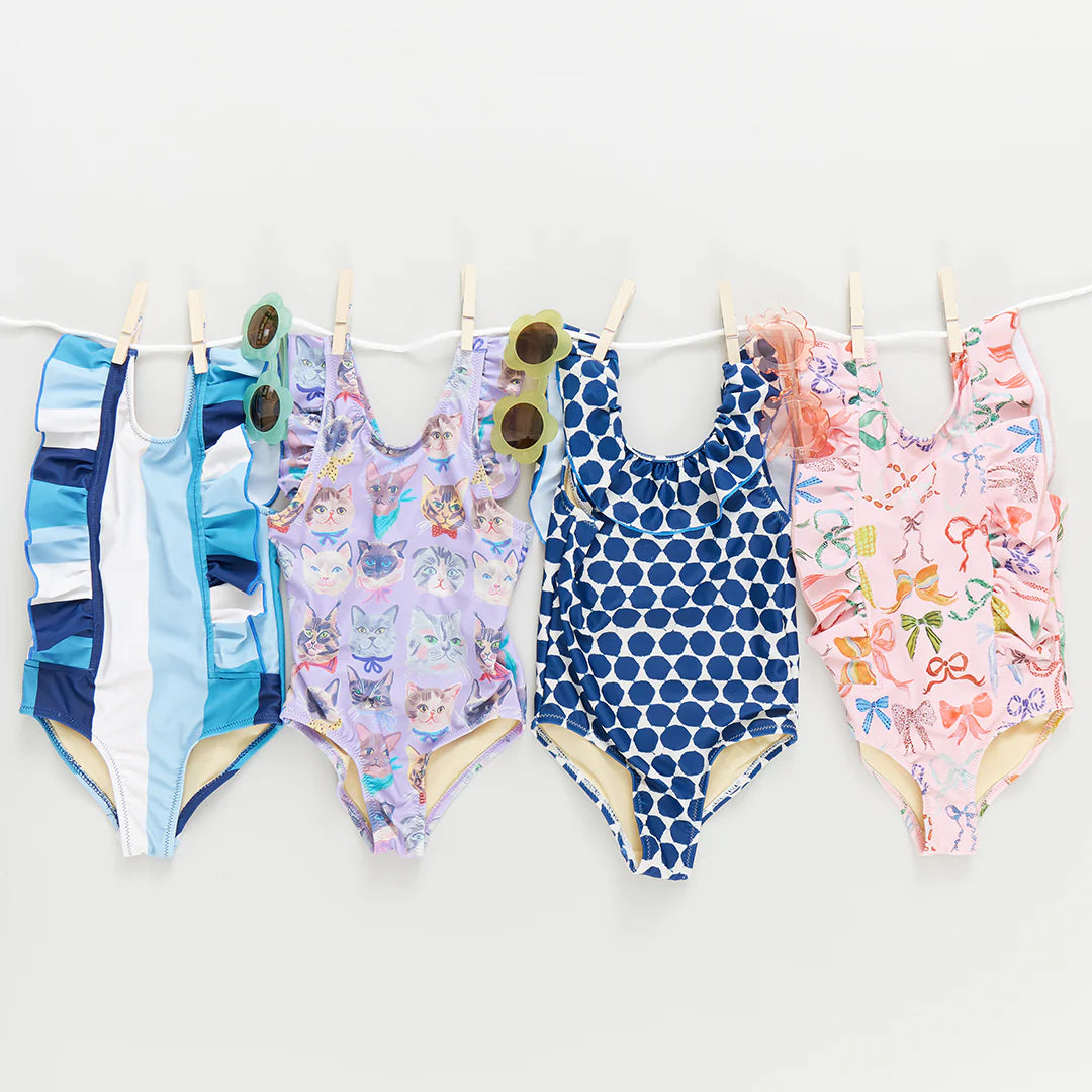 Girls Katniss Suit - Ocean Stripe