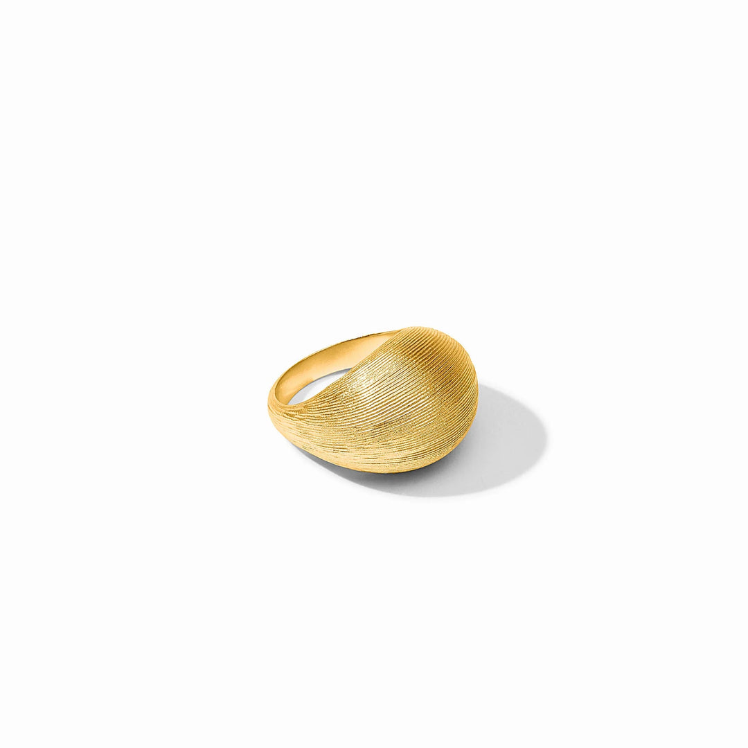 Gold Cobblestone Bombé Ring with textured domed design