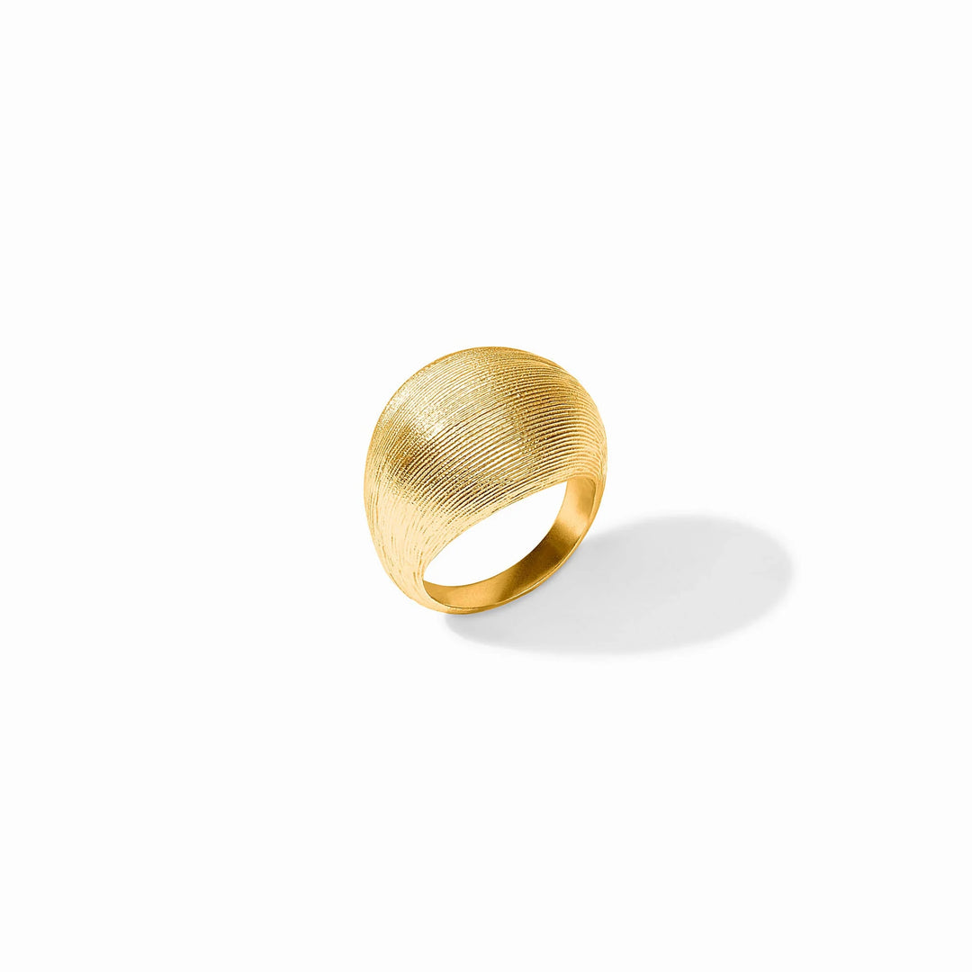 Cobblestone Bombé Ring in gold featuring a rounded textured statement design