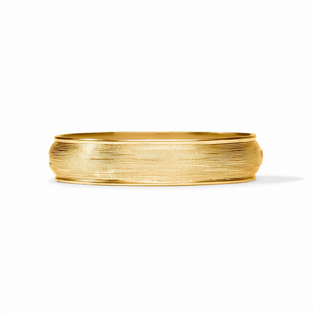 Cobblestone Hinge Bangle in gold with finely textured wide design