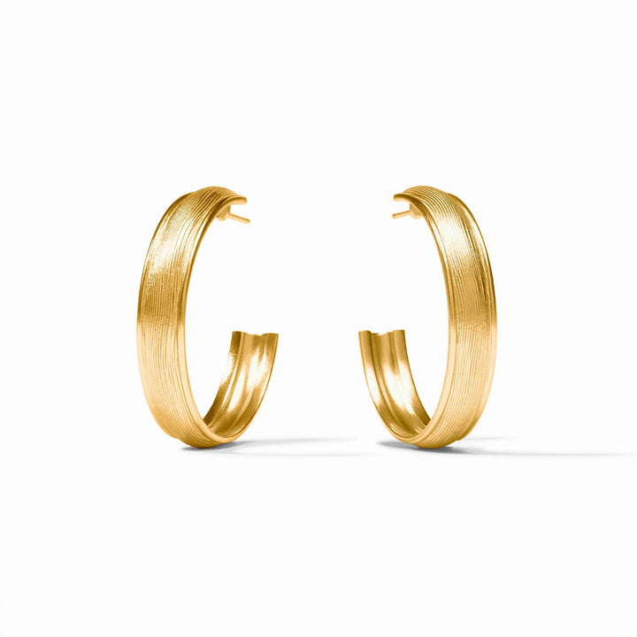 Detailed view of Cobblestone Hoop Earrings showing rounded textured design