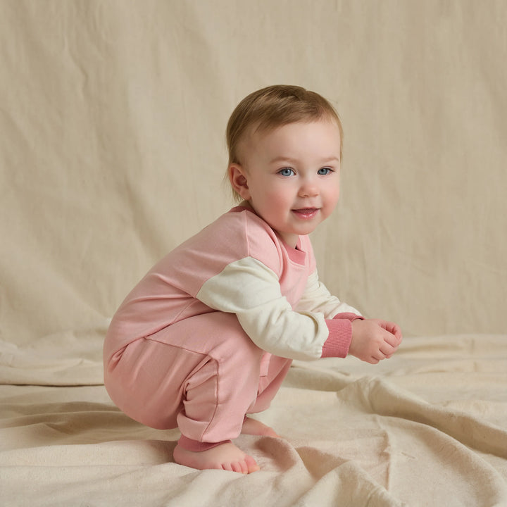 Baby Runaround Jumpsuit - Pink Color Block