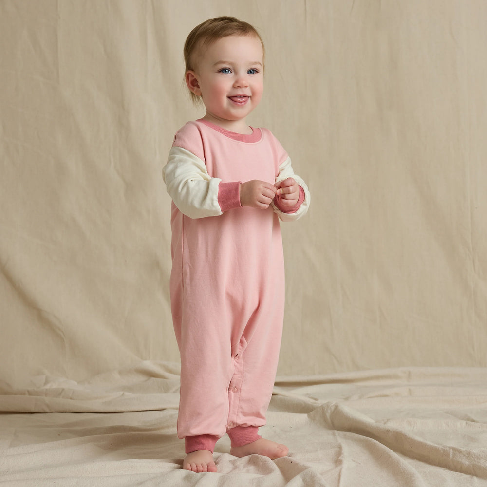 Baby Runaround Jumpsuit - Pink Color Block