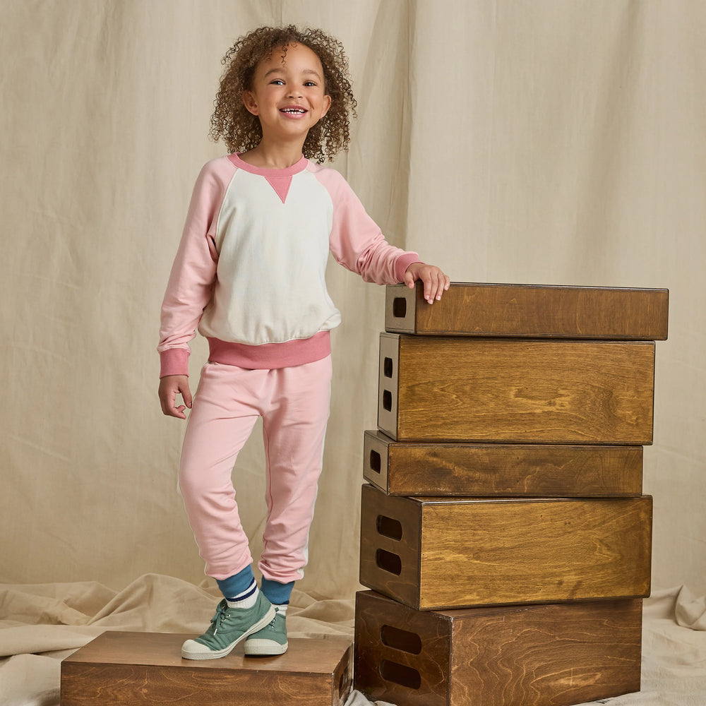 Puzzle Sweatshirt - Pink Color Block