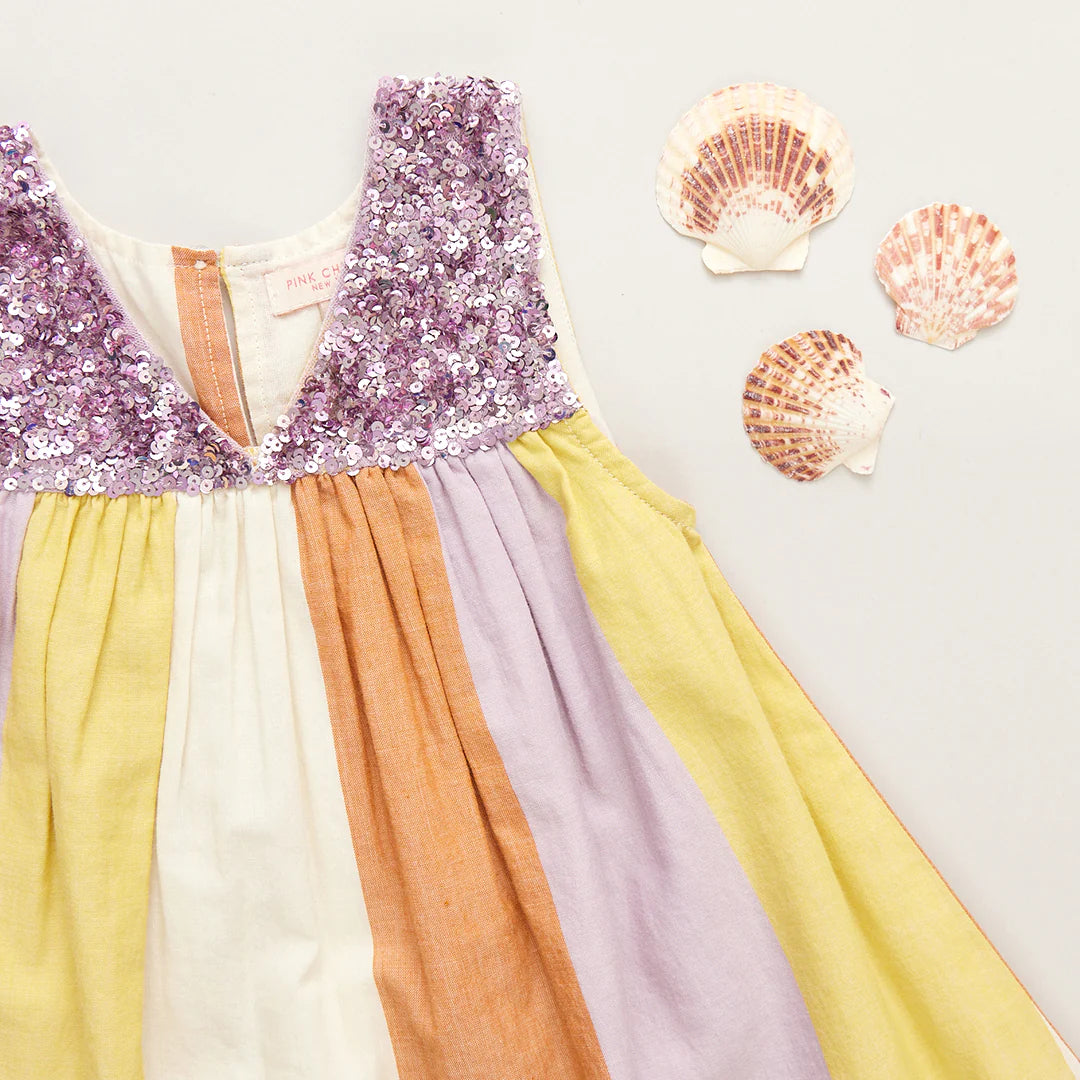 Girls Courtney Dress - Desert Stripe