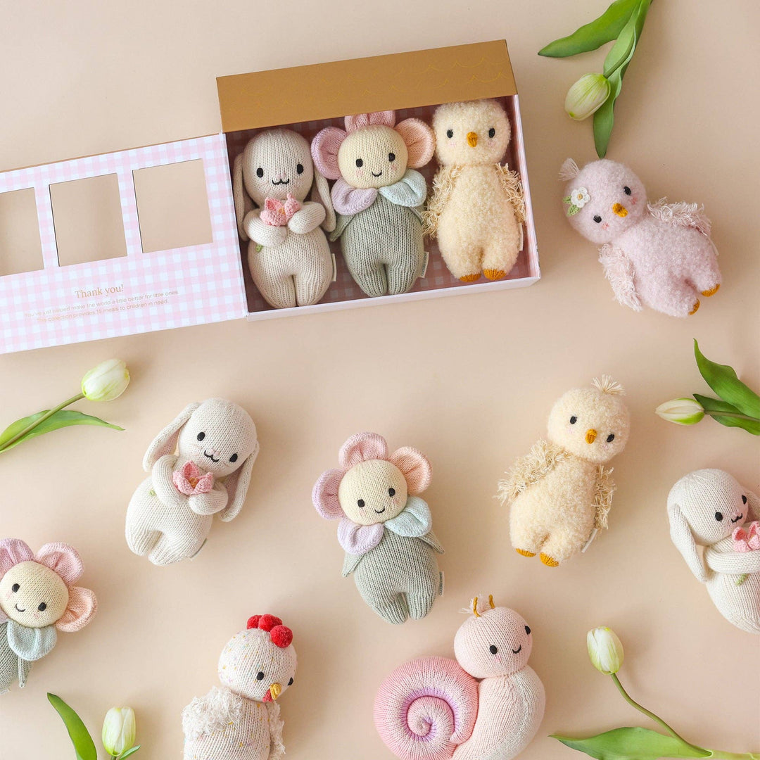 Image of all the Cuddle+Kind Spring Baby Plush Collection 