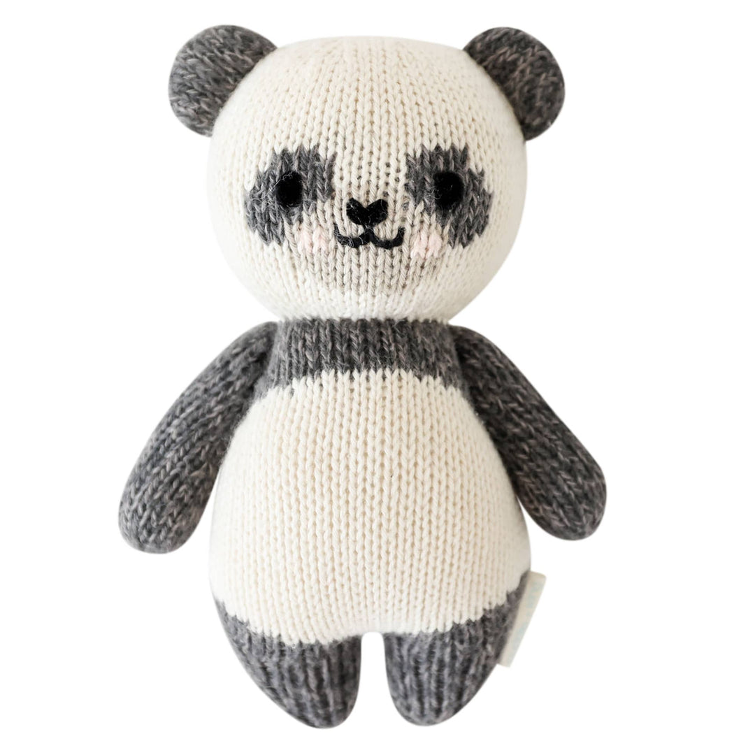 Front of Cuddle+Kind Baby Panda plush toy, shown as a flat image on a white background.