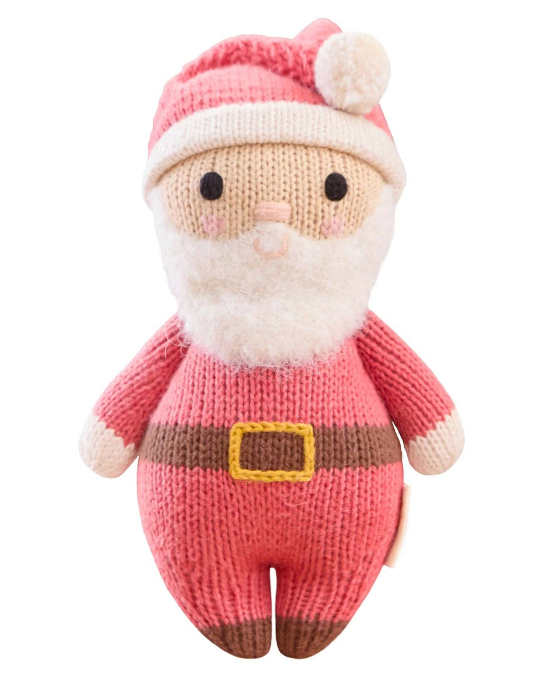 Flat image of the front of Cuddle+Kind's Baby Santa (jolly red) on a clean white background