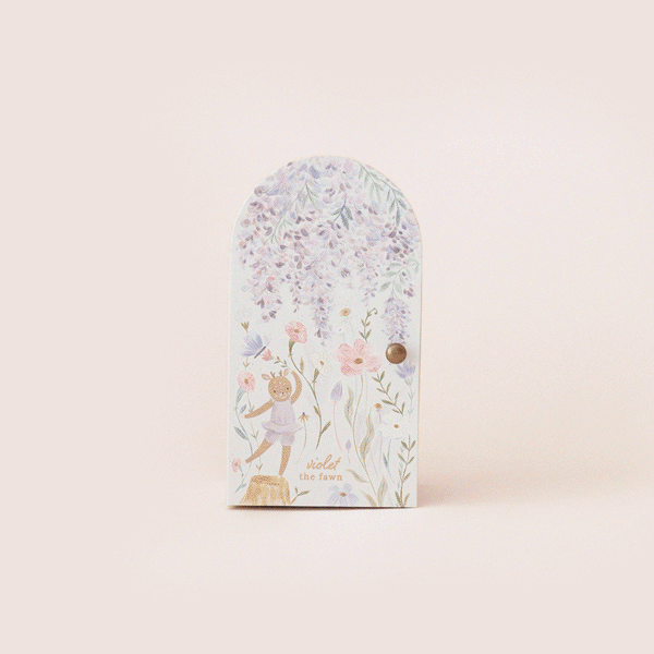 GIF of Cuddle+Kind's Tiny Violet the Fawn coming out of her keepsake box