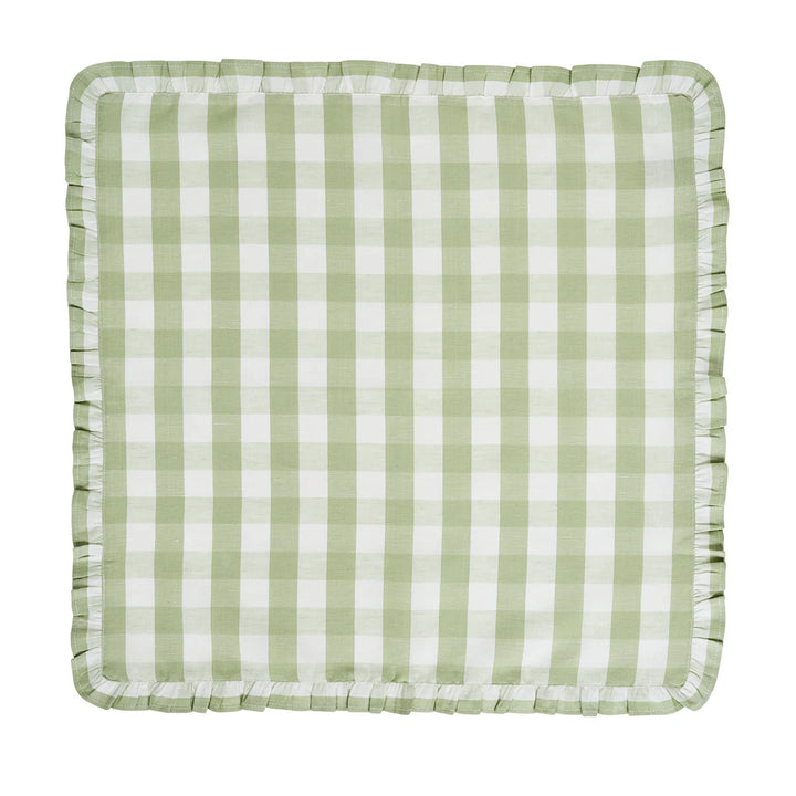 Gingham Ruffle Napkin Set/4 - Seagrass