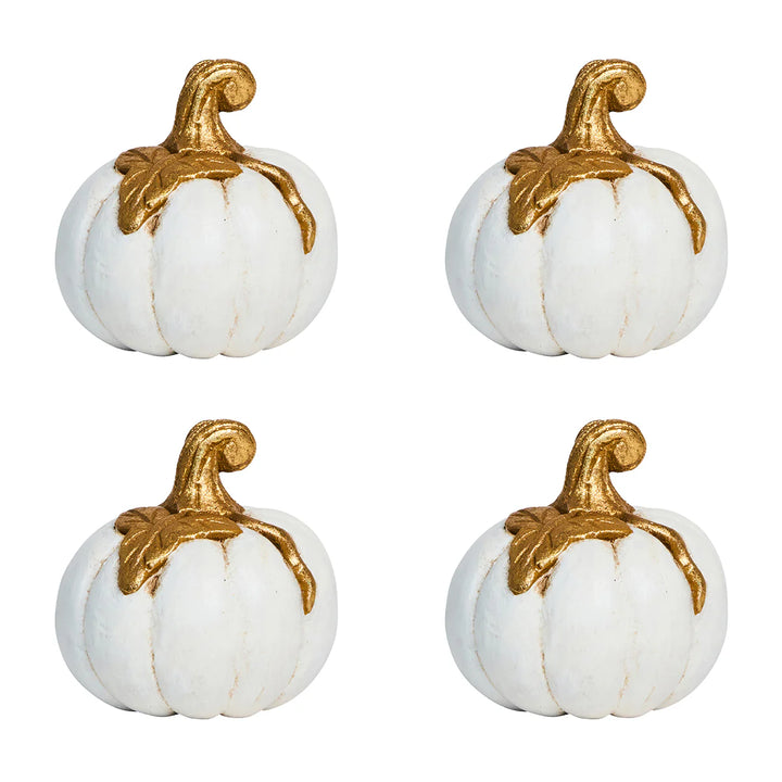 Forest Walk Pumpkin Place Card Holder Set/4 - Gold
