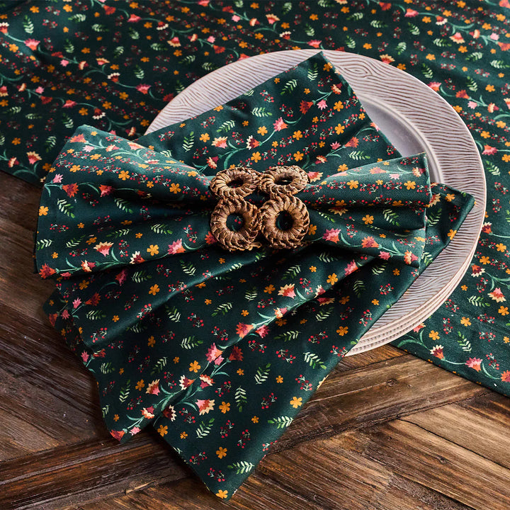 Klara Floral Napkin Set/4 - Evergreen