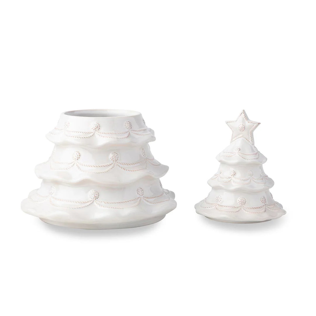Berry &amp; Thread Whitewash Christmas Tree Cookie Jar