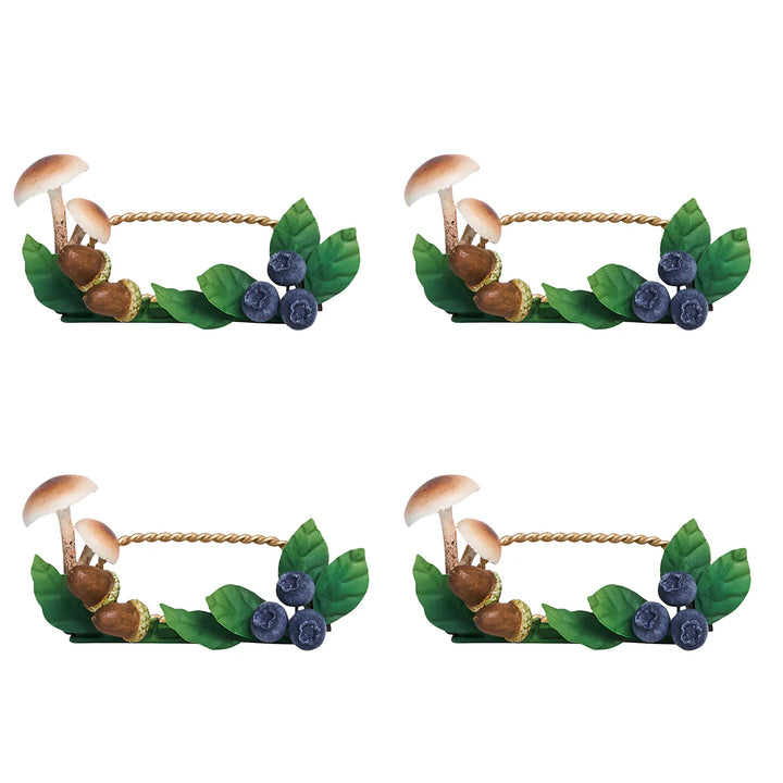 Forest Walk Mushroom &amp; Acorn Place Card Holder Set/4 - Multi