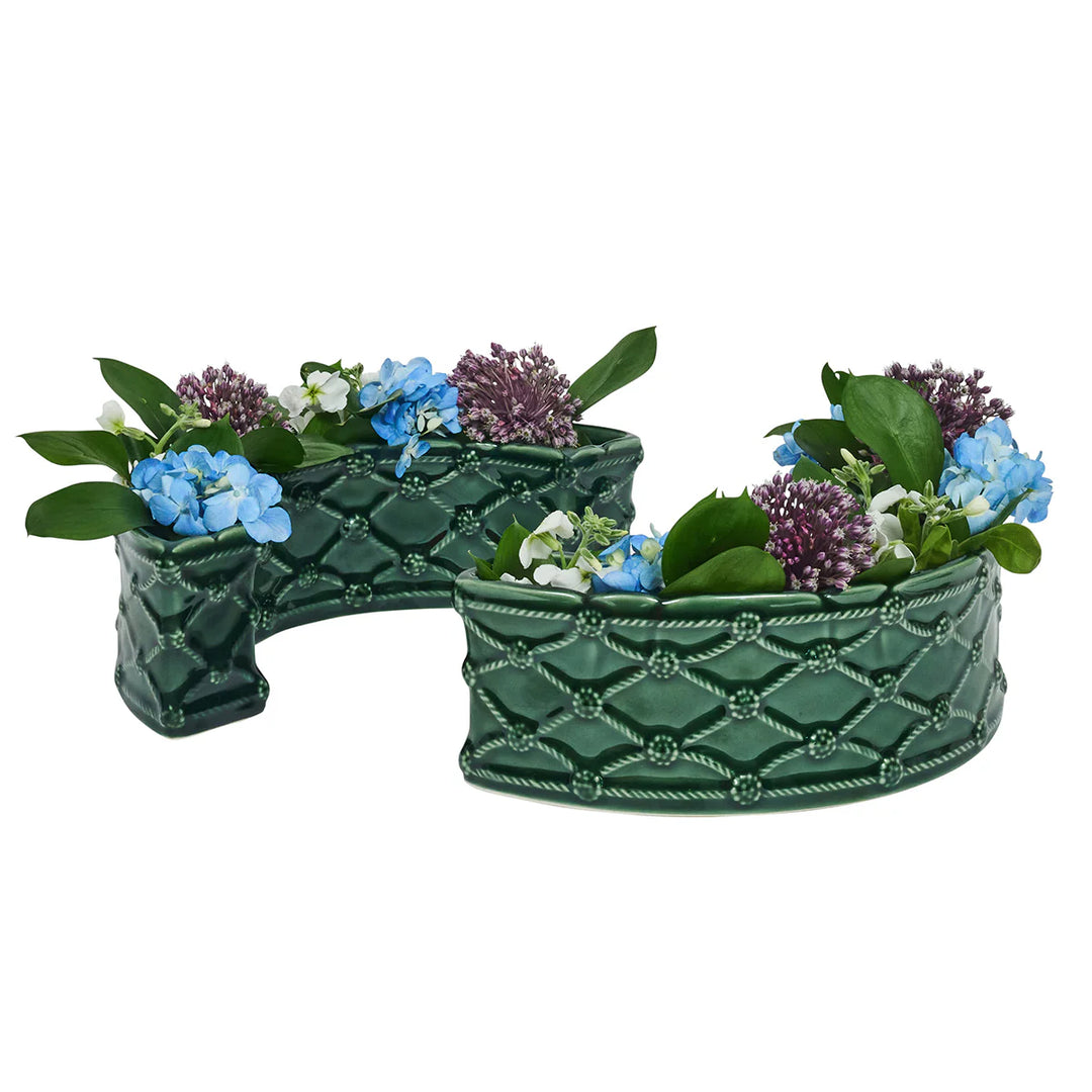 Berry & Thread Petite Parterre Garden Half Circle Vase Set/2 - Basil