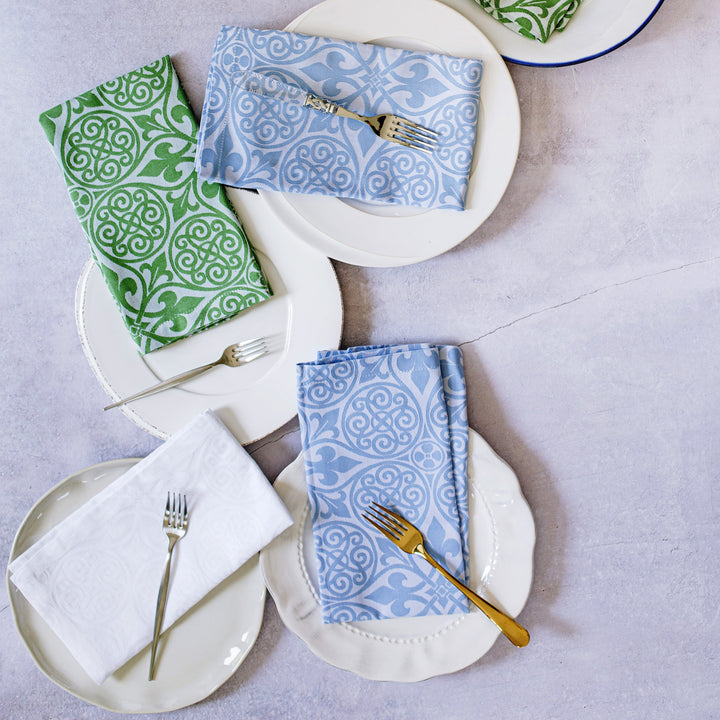 Damask Runner - White