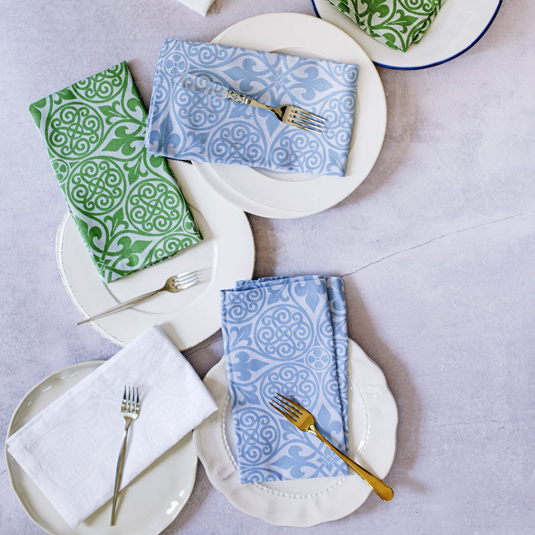 Damask Tablecloth - Blue