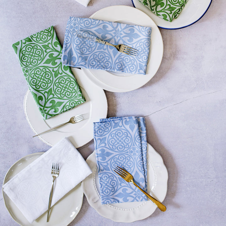 Damask Tablecloth - Blue