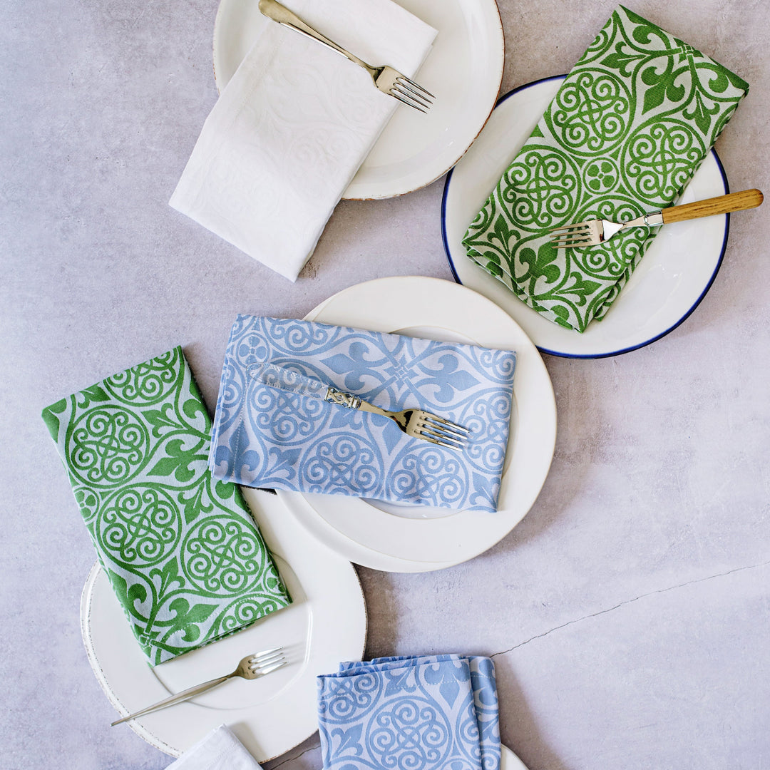 Damask Green Napkins - Set of 4