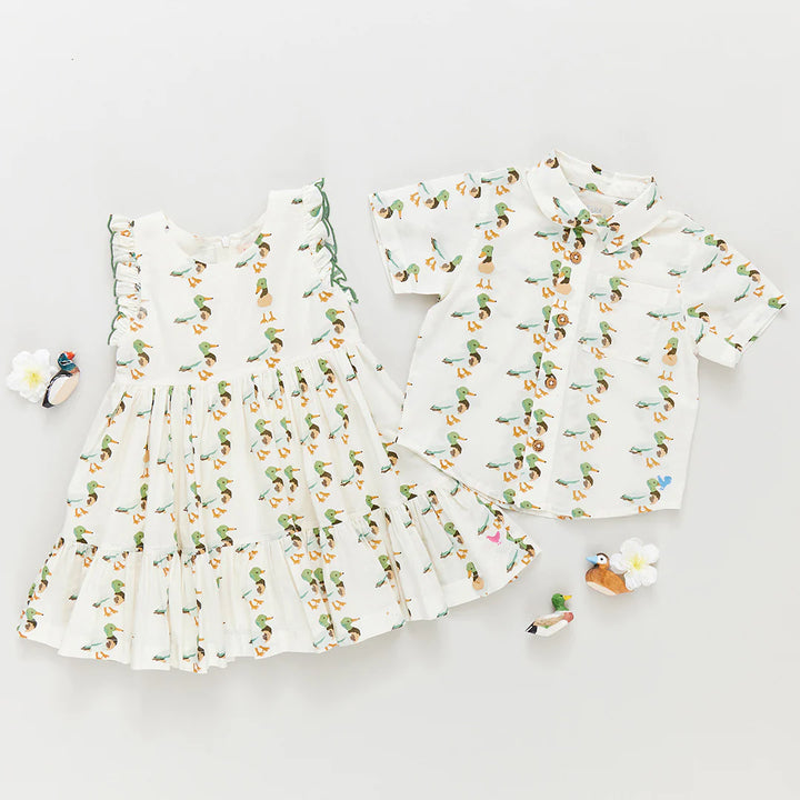 Girls Kelsey Dress - Mallard Friends