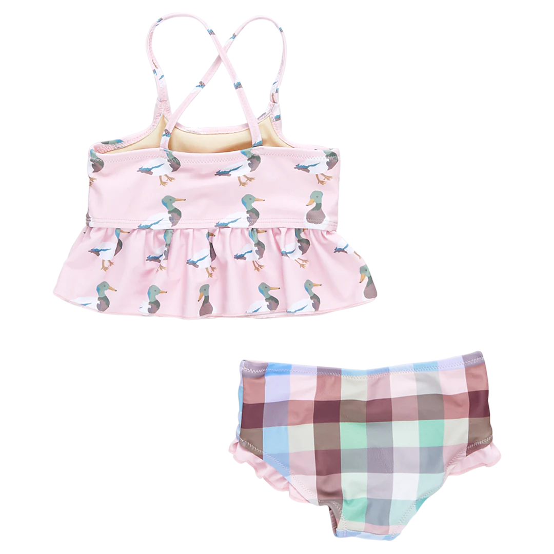 Girls Joy Tankini - Pink Mallard Friends