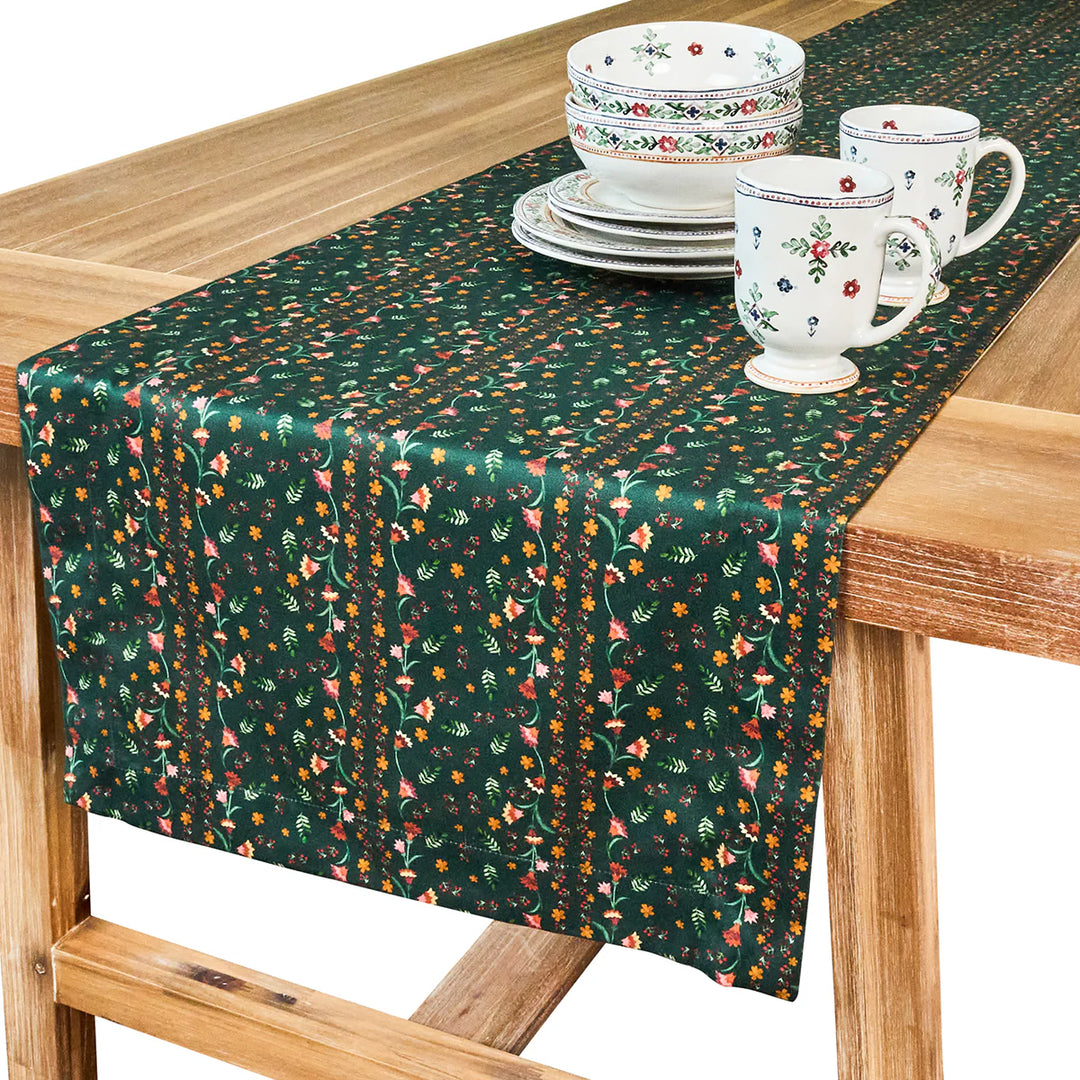 Klara Floral 18" x 90" Runner - Evergreen
