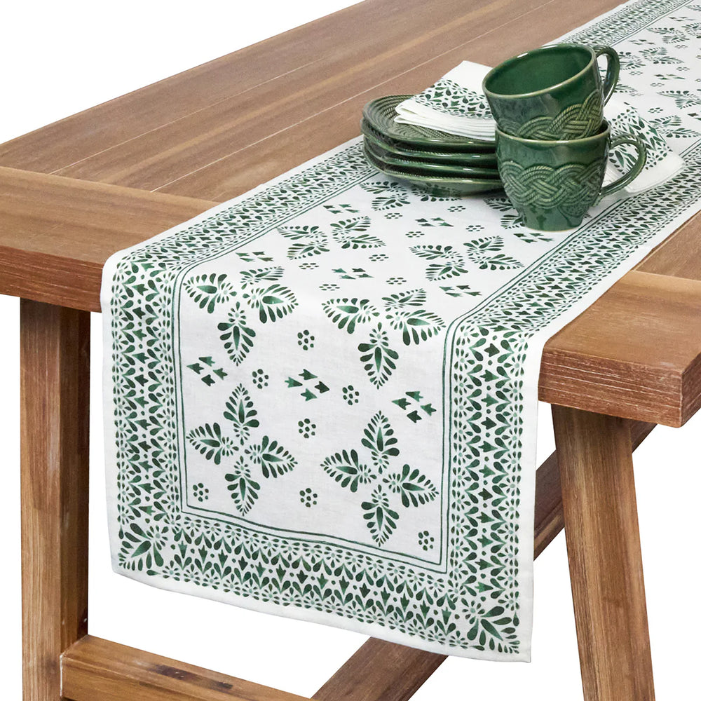Iberian Border 18" x 90" Runner - Evergreen