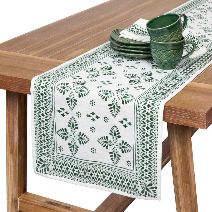 Iberian Border 18" x 90" Runner - Evergreen