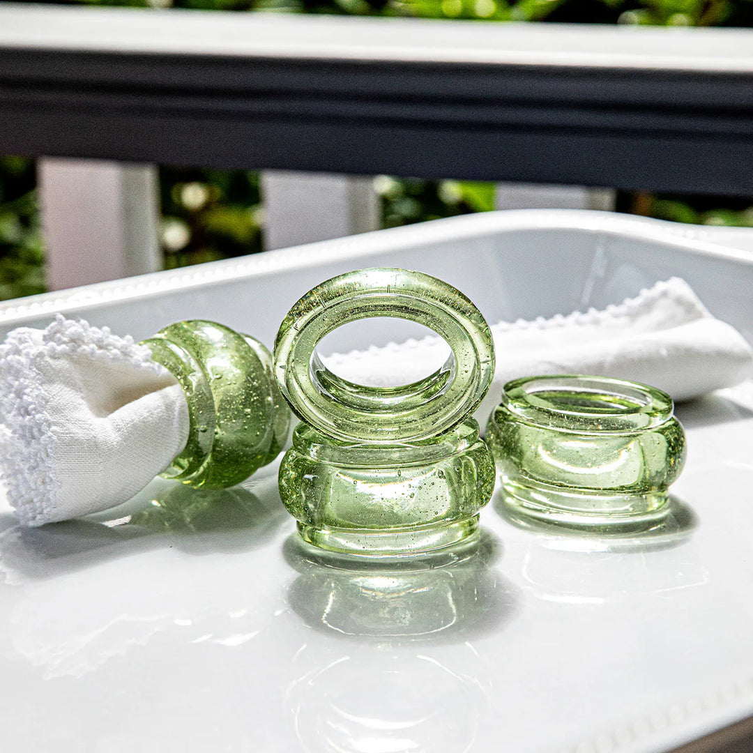 Provence Napkin Ring Set/4 - Basil