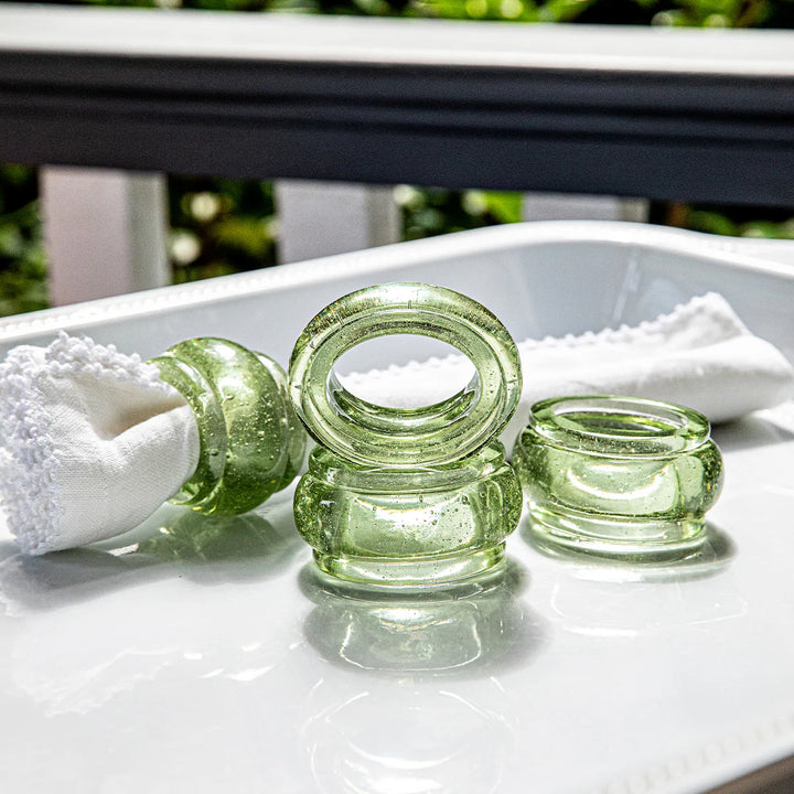 Provence Napkin Ring Set/4 - Basil