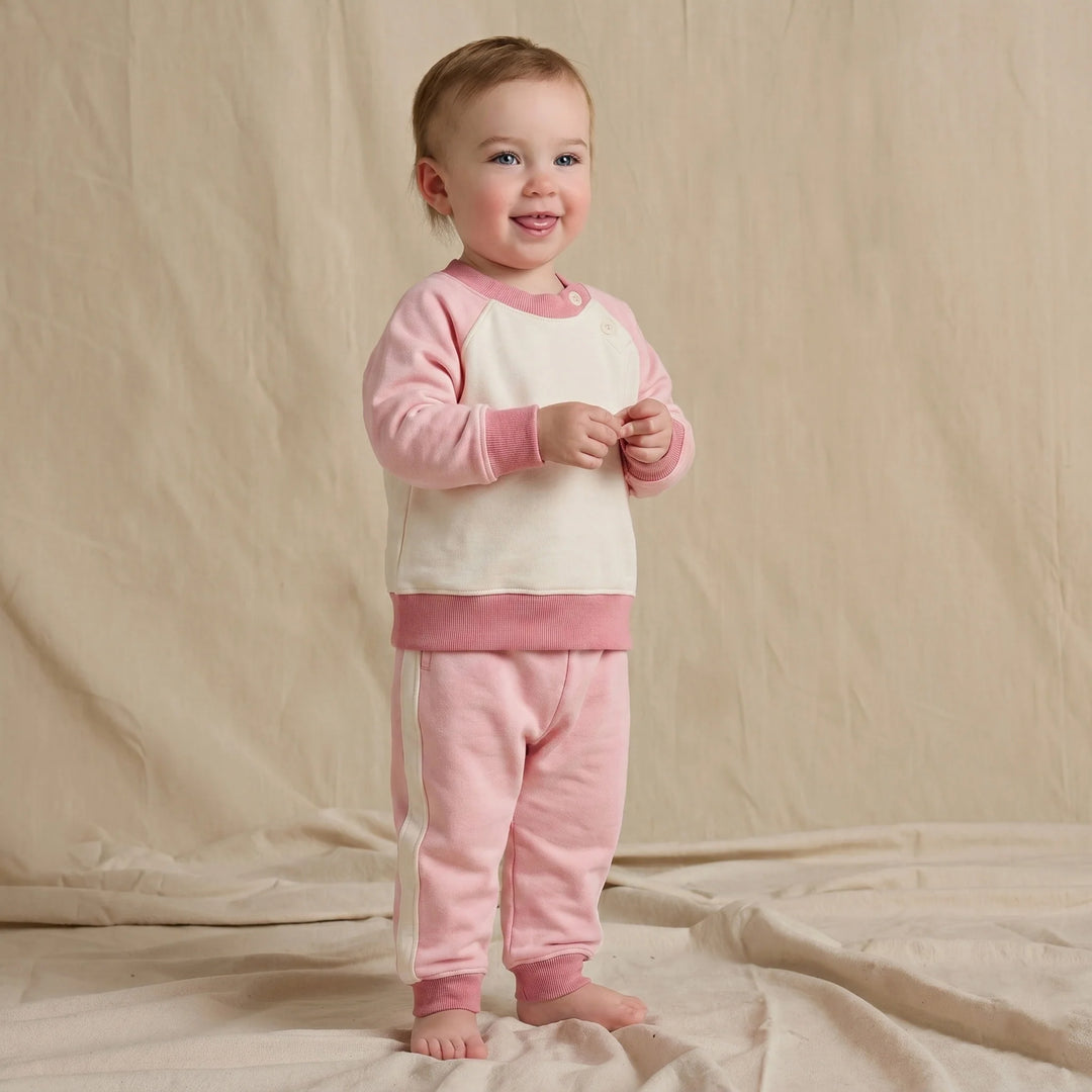 Baby Puzzle Jogger Set - Pink Color Block