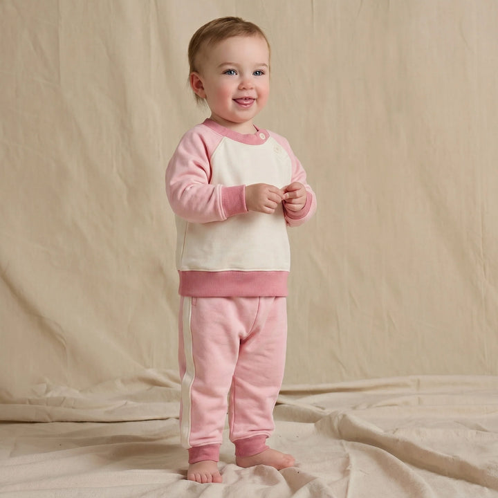 Baby Puzzle Jogger Set - Pink Color Block