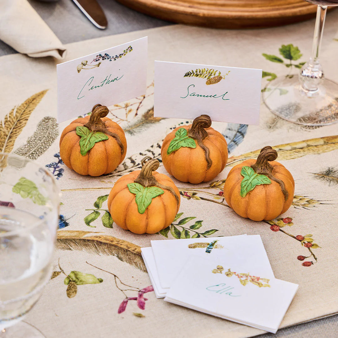 Forest Walk Pumpkin Place Card Holder, Set/4 - Multi
