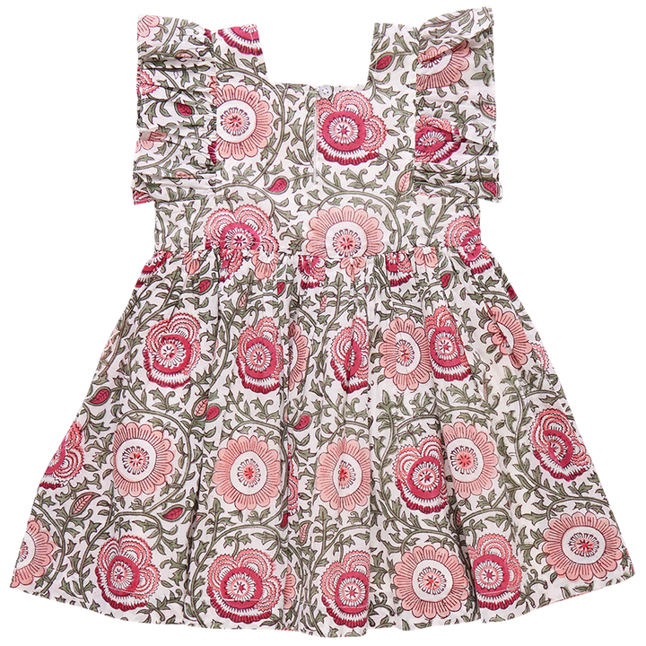 Girls Elise Dress - Pink Lisbon Floral